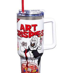 Terrifier Art the Clown Travel Tumbler | 40 oz Horror Cup with Straw at themoviemerch.com