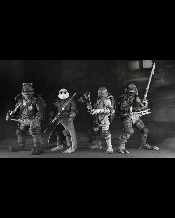 Black & White Ninja Turtles x Universal Monsters 4-Pack by NECA at themoviemerch.com