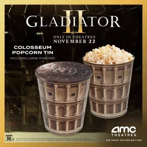Gladiator II AMC Tin Popcorn Bucket – Exclusive Colosseum Movie Collectible at themoviemerch.com