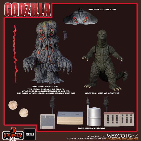 Godzilla - 5 Points Godzilla vs Hedorah Action Figure Set by Mezco