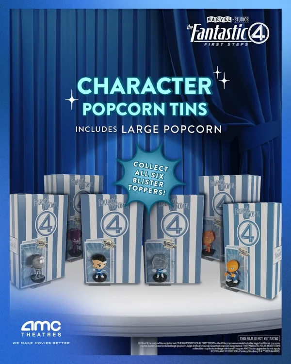 Fantastic Four First Steps Popcorn Bucket and Figure Exclusively at TheMovieMerch.com