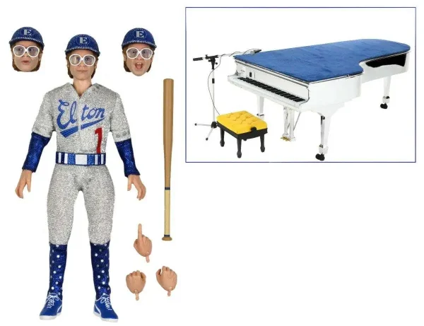 Elton John - Live in 1975 with Piano Deluxe Clothed 8" Action Figure by NECA