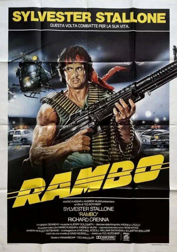 Rambo: First Blood (1982) – Original Italian 55” x 39” Poster , Stallone Vintage Release