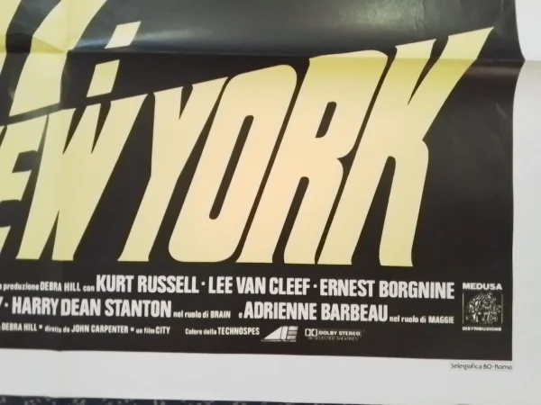 Escape From New York (1981) – Original Italian 55” x 39” Poster , John Carpenter Vintage Release