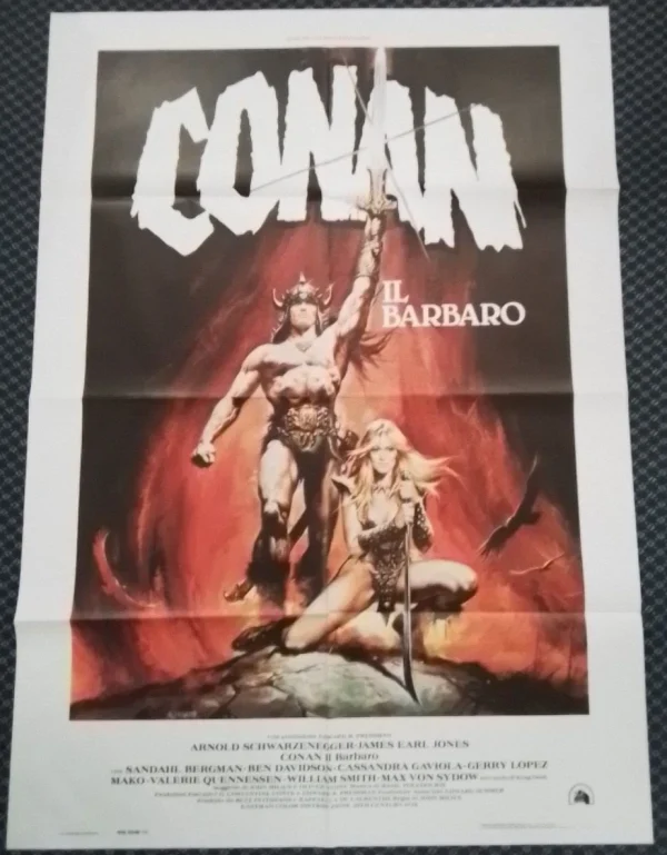 Conan the Barbarian – Original Italian 55” x 39” Movie Poster , Arnold Schwarzenegger , 1982 Vintage Release