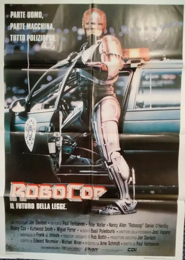 Robocop – Original Italian 55” x 39” Movie Poster Peter Weller, 1987 Vintage Release