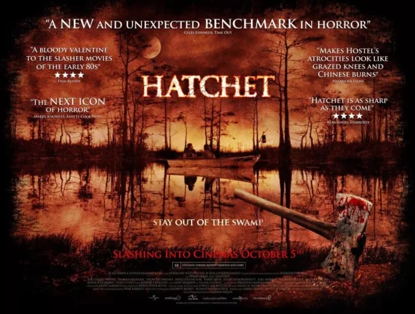 Hatchet – Double-Sided Original UK Quad Poster (30” x 40”) 2006 Slasher Horror Movie