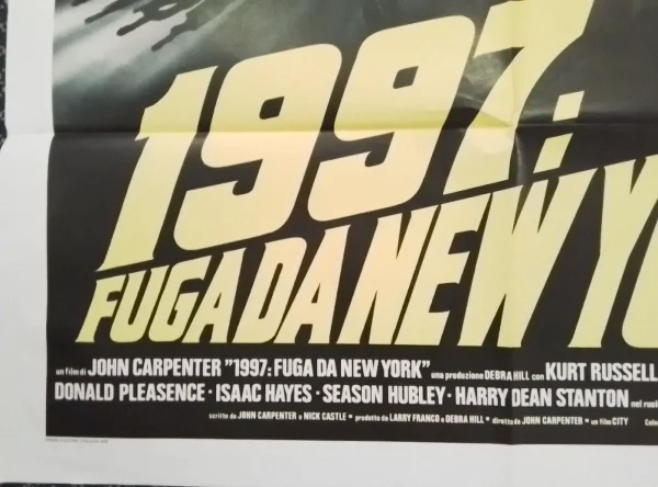 Escape From New York (1981) – Original Italian 55” x 39” Poster , John Carpenter Vintage Release