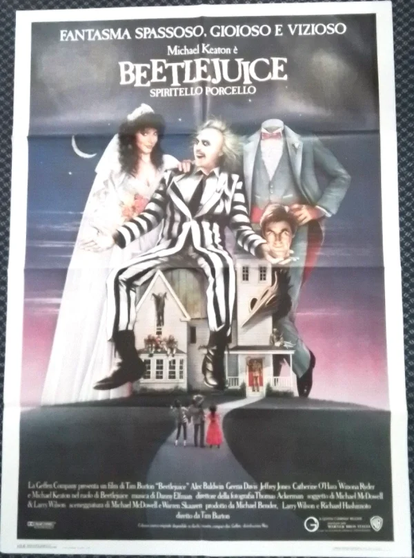 Beetlejuice – Original Italian Movie Poster (39” x 55”) , Carl Ramsey Artwork , Tim Burton Classic