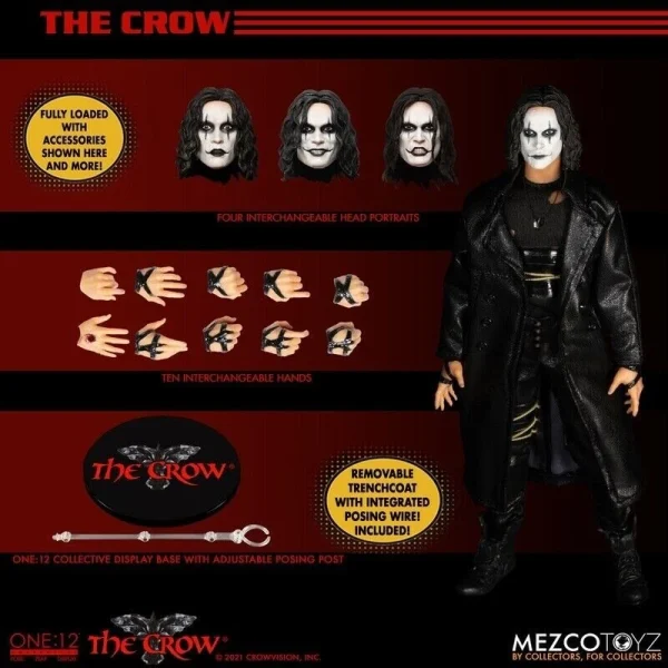 the crow - eric draven one:12 collective action figure by mezco