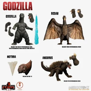 Godzilla - Round 1 Destroy All Monsters 5 Point Action Figure Set by Mezco