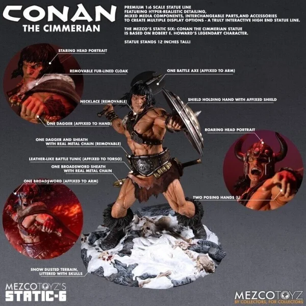 Conan the Barbarian - 1:6 Scale Cimmerian Static 6 Statue by Mezco