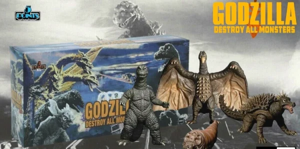 Godzilla - Round 1 Destroy All Monsters 5 Point Action Figure Set by Mezco