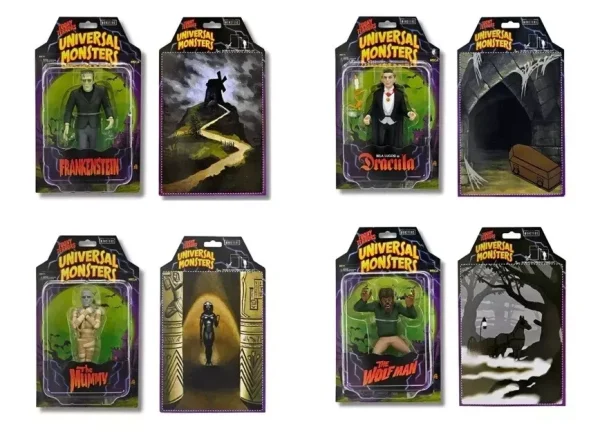 Universal Monsters - Toony Terrors Dracula, Frankenstein, The Mummy and Wolfman Action Figures by NECA