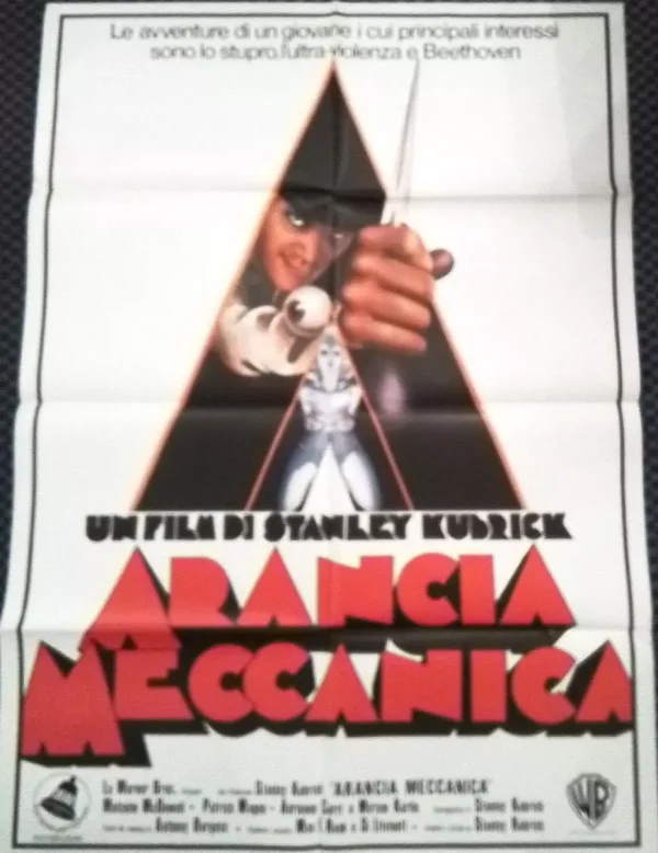 A Clockwork Orange (1971) – 1990s Reissue Italian 55” x 39” Poster , Stanley Kubrick Vintage Release
