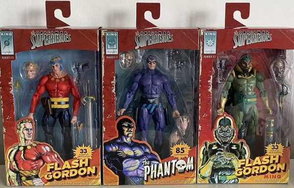 Flash Gordon - Original Superheroes Flash, Ming and Phantom 7" Scale Action Figure 3-Pack by NECA