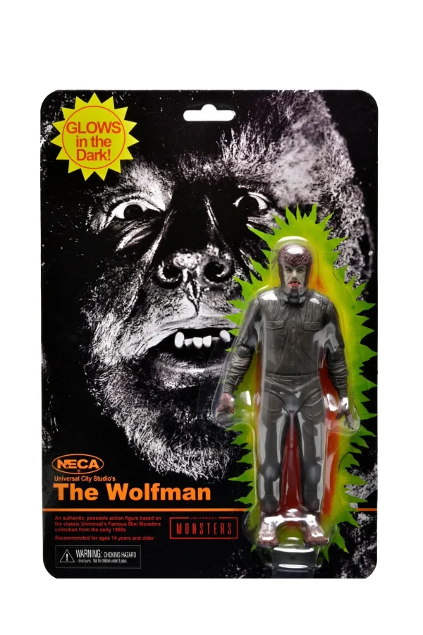 Universal Monsters -Frankenstein, Mummy, Wolf Man 7" Glow in the Dark Action Figures by NECA