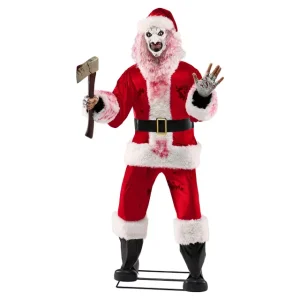 Terrifier Art the Clown Santa Animatronic (6 ft 3) by Spirit Halloween | Holiday Horror at theMovieMerch.com
