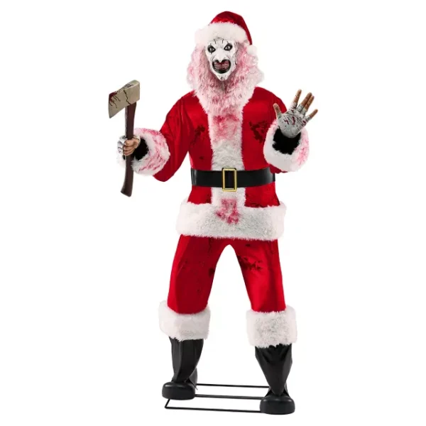 Terrifier Art the Clown Santa Animatronic (6 ft 3) by Spirit Halloween | Holiday Horror at theMovieMerch.com
