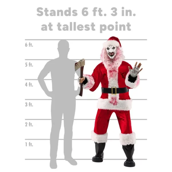 Terrifier Art the Clown Santa Animatronic (6 ft 3) by Spirit Halloween | Holiday Horror at theMovieMerch.com