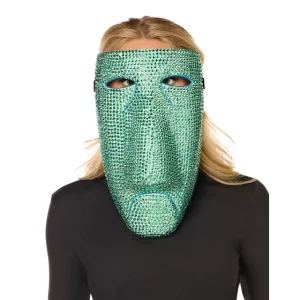 Nightmare Before Christmas Bling Shock Green Rhinestone Half Mask by Spirit Halloween at themoviemerch.com