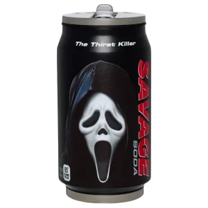 Scream Ghost Face Savage Soda Reusable Can 12 oz by Spirit Halloween at theMovieMerch.com
