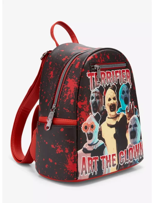 Terrifier Art the Clown Splatter Mini Backpack by Loungefly at themoviemerch.com