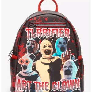 Terrifier Art the Clown Splatter Mini Backpack by Loungefly at themoviemerch.com