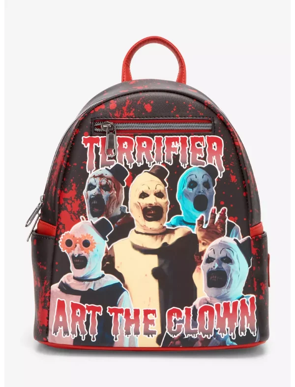 Terrifier Art the Clown Splatter Mini Backpack by Loungefly at themoviemerch.com