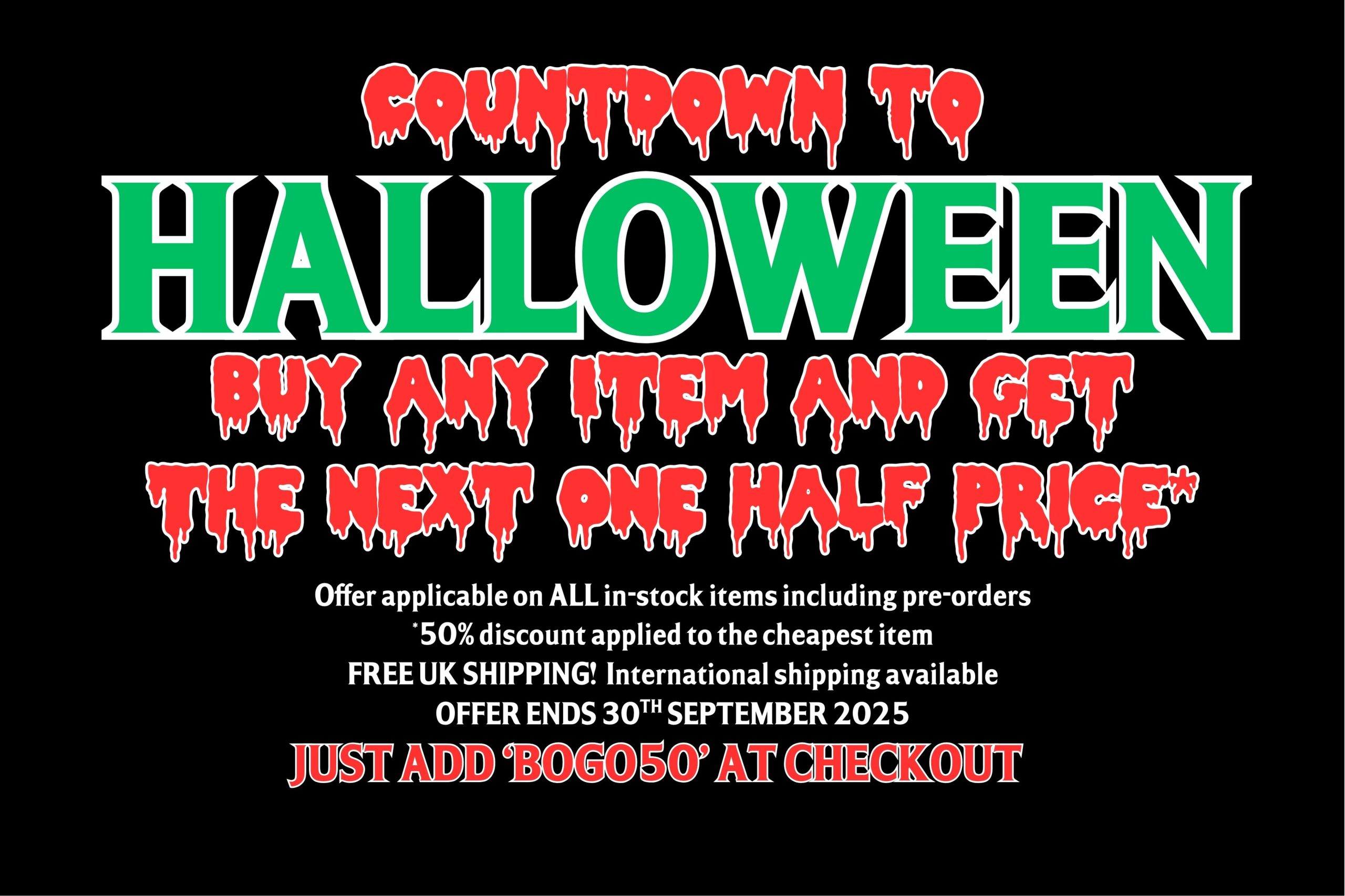 Halloween promotion at themoviemerch.com
