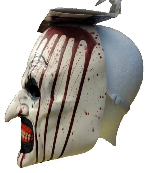 Terrifier Art the Clown Bloody Half Mask with Hood & Mini Hat by Spirit Halloween at themoviemerch.com