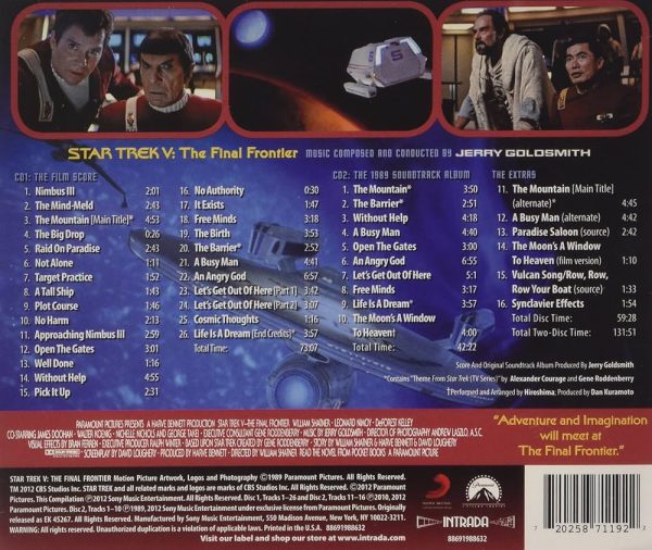 Star Trek V The Final Frontier Soundtrack CD – Complete Limited Edition by Jerry Goldsmith