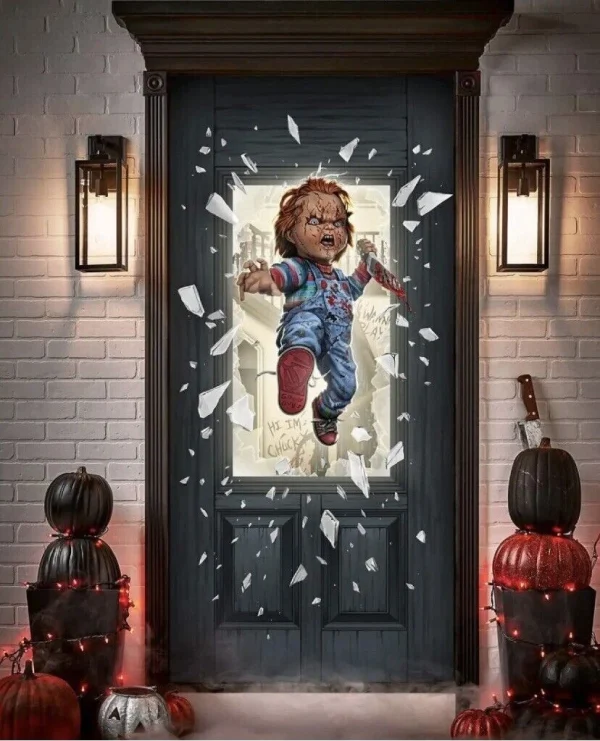 Chucky Door Cover – 80” x 37” Official Spirit Halloween at themoviemerch.com