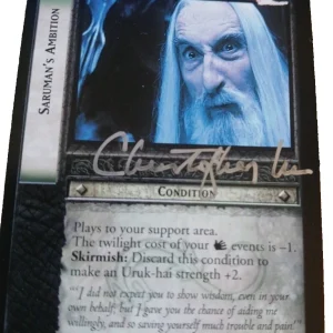 Christopher Lee Signed LOTR Trading Card – Original Autograph at themoviemerch.com