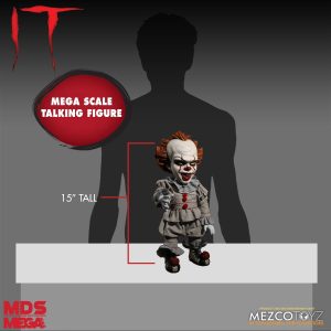 Stephen King’s It Pennywise 15” Mega Scale Talking Figure by Mezco at themoviemerch.com