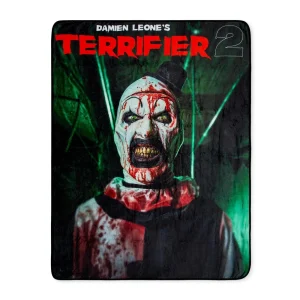 Terrifier 2 Fleece Blanket 45” x 60” | Art the Clown Horror Merch at themoviemerch.com