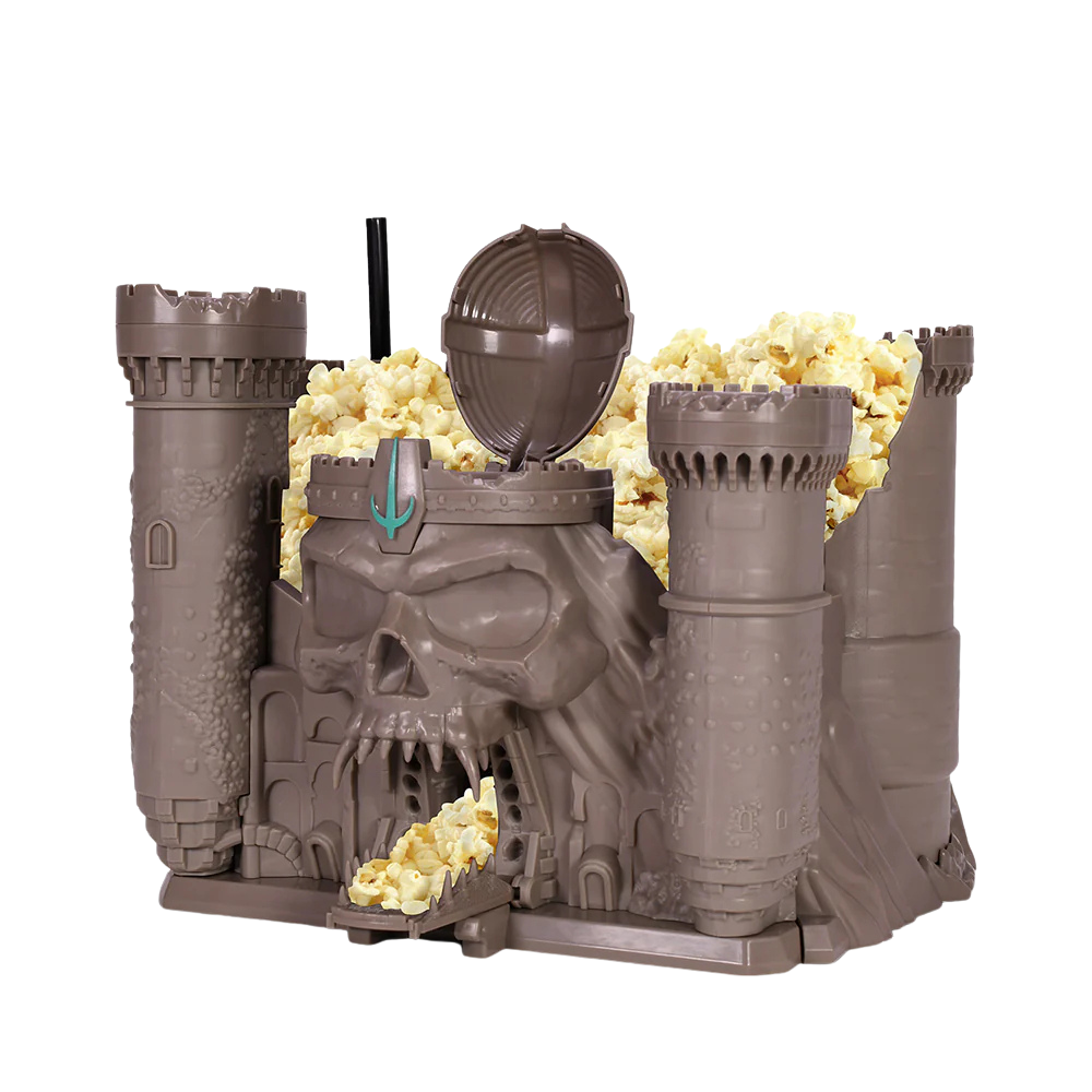 Masters of the Universe Castle Grayskull Popcorn Bucket and Cup Combo featuring detailed Eternia fortress design and themed collectible cup.